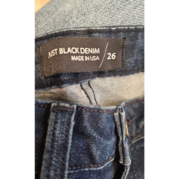 NWT Just Black Denim Hem Cutout Slim Crop Bootcut Wideleg Jeans, Sz 26 BP173J - Picture 8 of 8